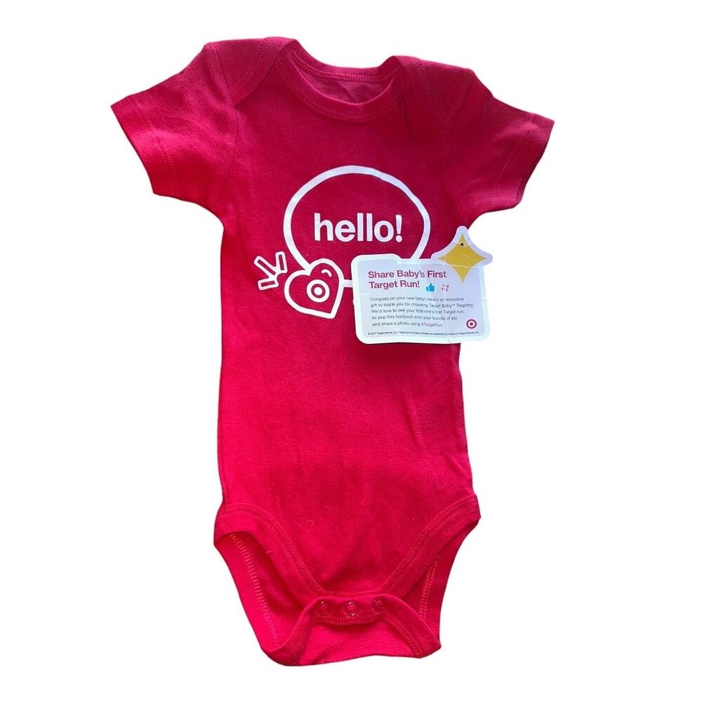 Baby’s First Target Trip! 3-6 Months red short sleeve onesie nwt